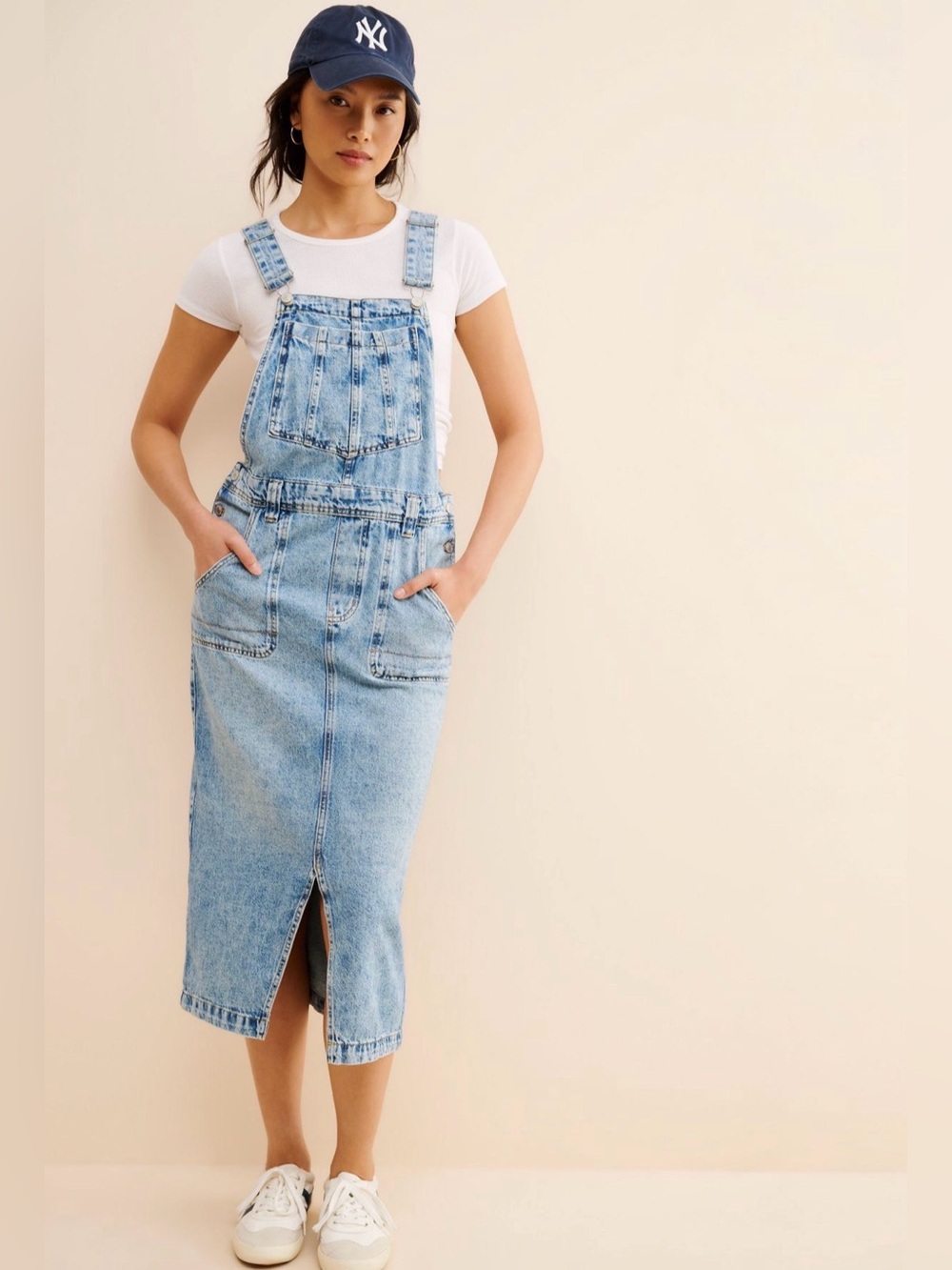 Free People Bardot Demin Skirtall Overall Dress